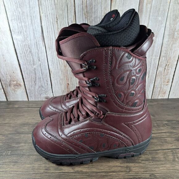 Burton Sabbath Snowboarding Boots Men's Sz 10 Burgundy (GUC) - Picture 1 of 14